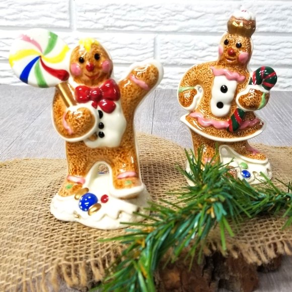Fitz and Floyd gingerbread man salt & pepper shakers - Picture 1 of 10
